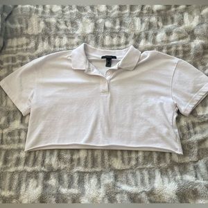 Cropped white polo-Forever21